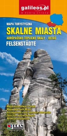 Skalne Miasta (Felsenstädte). Ardšpašsko-teplicke skaly. Ostaš. Mapa turystyczna w skali 1:35 000