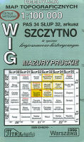 Szczytno. Reprint mapy WIG 1:100 000