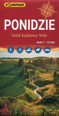 Ponidzie. Szlak kajakowy Nidy. Mapa turystyczna w skali 1:75 000