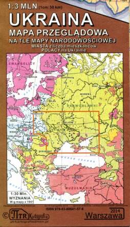Ukraina. Mapa przeglądowa na tle mapy narodowościowej w skali 1:3 mln. 