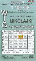 Mikołajki. Reprint mapy  WIG 1:100 000