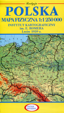 Polska 1939. Reprint mapy  Romera z 1939 r.