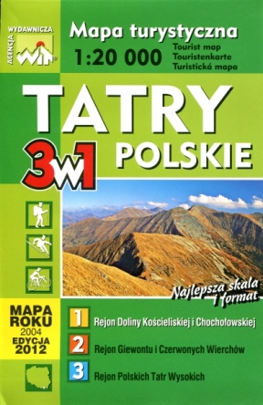 Tatry Polskie 3x1. Trzyczęściowa mapa turystyczna w skali 1:20 000 