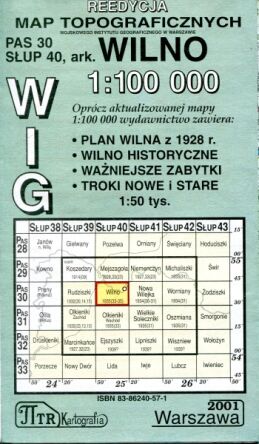 Wilno/Nowa Wilejka. Zestaw 2 arkuszy mapy topograficznej WIG w skali 1:100 000