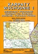 Karpaty Wschodnie. Mapa przeglądowa w skali 1:300 000.  