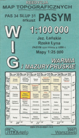 Pasym. Mapa 1:100 000. Reedycja arkusza mapy topograficznej WIG