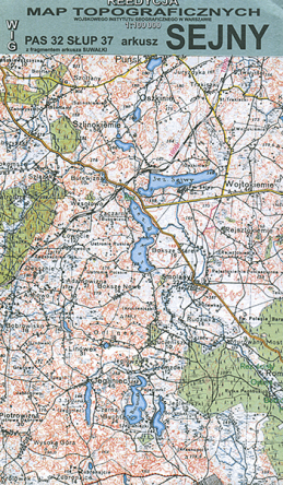 Sejny. Reedycja arkusza mapy topograficznej WIG 1:100 000